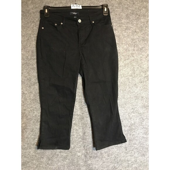 Great Northwest Women's Capri Jeans Pants Size 8 Black - Picture 1 of 8